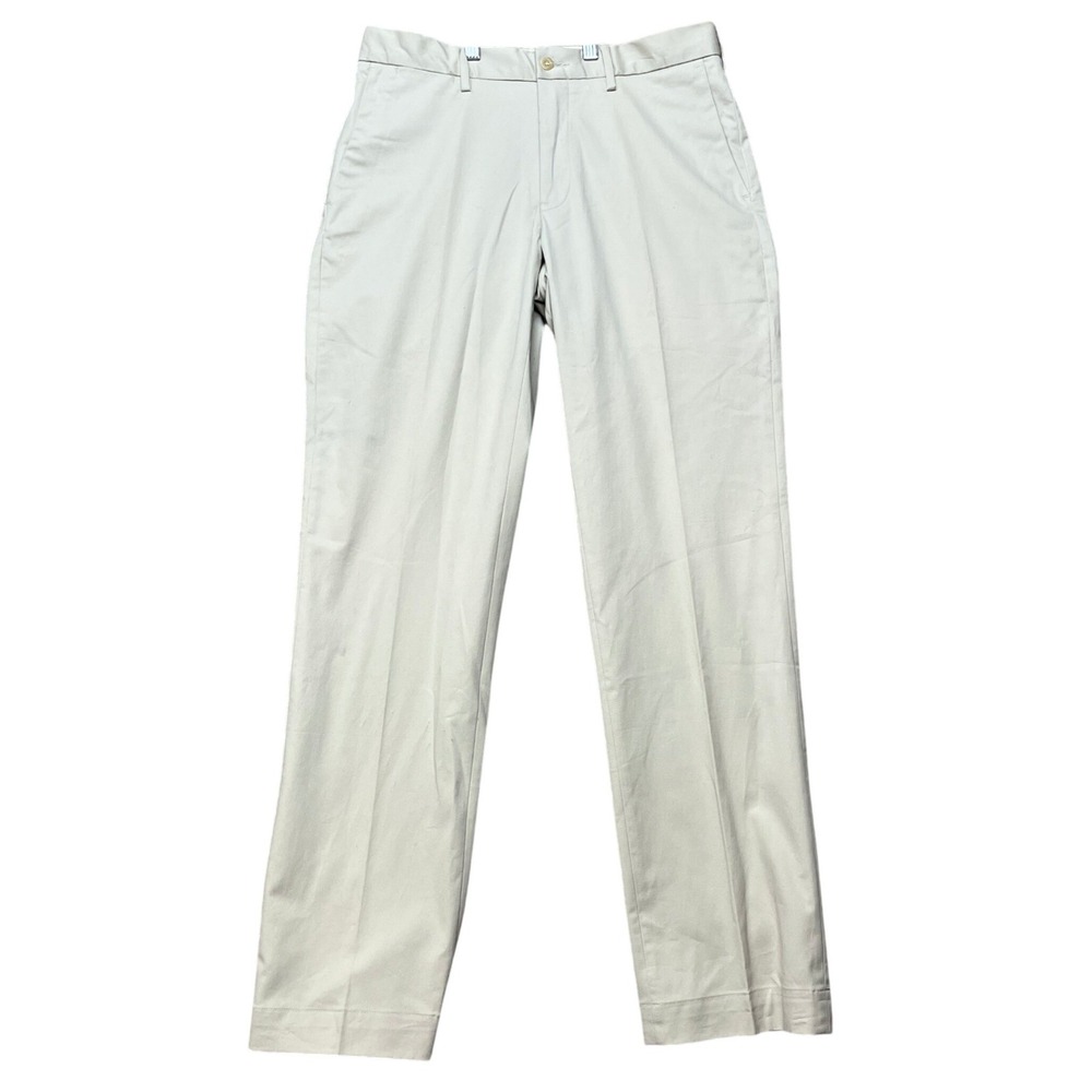 Polo Ralph Lauren Chino Pants Men 30x32 Beige Flat Front Stretch Classic Fit EUC